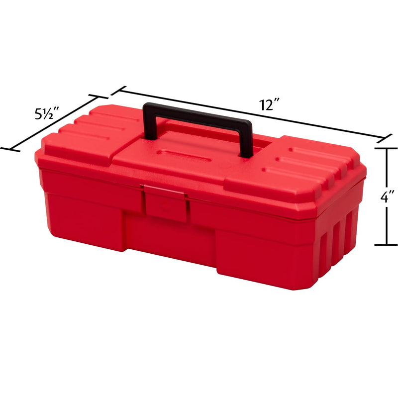 Akro-Mils 12-Inch ProBox Plastic Toolbox for Tools, Hobby or Craft Storage Toolbox, Model 09912, (12-Inch x 5-1/2-Inch x 4-Inch), Red 1-Pack