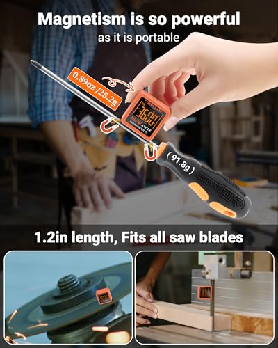 Mini Digital Angle Finder & Inclinometer, Magnetic Torpedo Level Tangerine