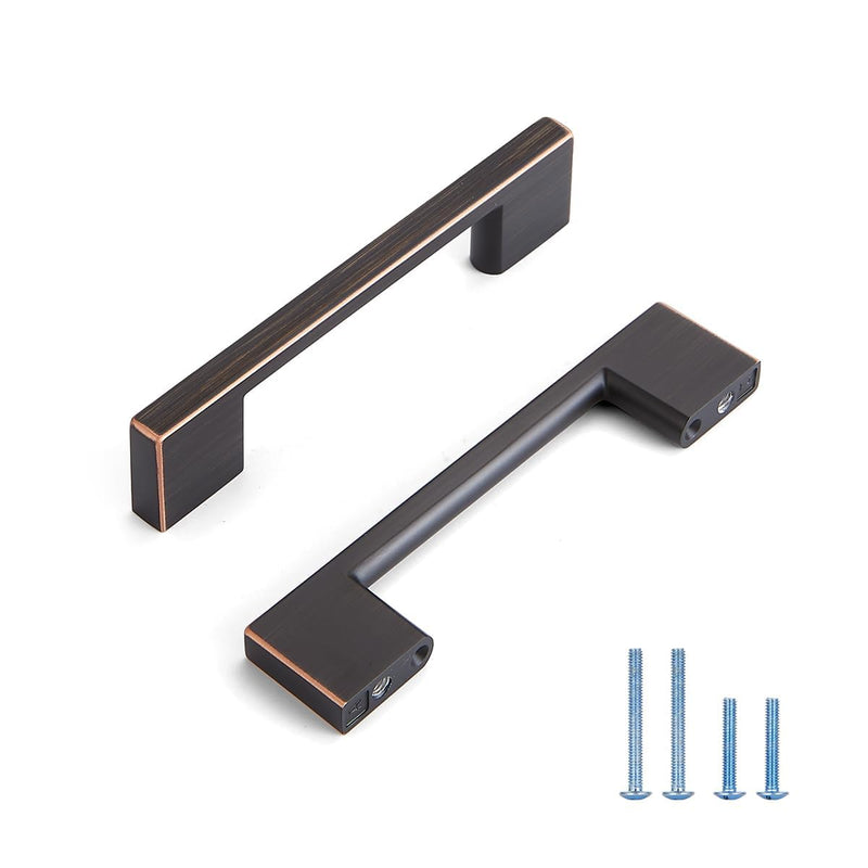 10 Pack Oil Rubbed Bronze Cabinet Pulls 5 Inch, Handles for Kitchen Cabinet Hardware, Square Cabinet Handles for Bathroom Dresser Drawer Handles 5"(128mm)