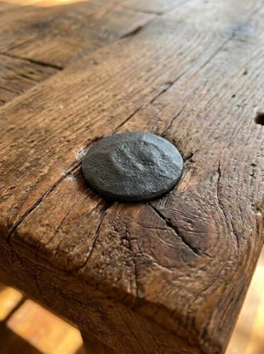 1.5”- ROUND HAMMERED Clavos Nails | Hand Forged Iron Black Decorative Hardware Doors Gates Beams Furniture Rustic Old World Farmhouse Accent (5) 5
