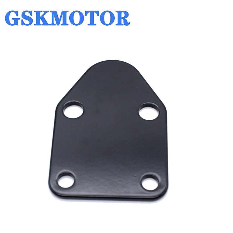 SBC Black Fuel Pump Block Off Plate With Gasket 283 327 350 383 400 SB Chevy
