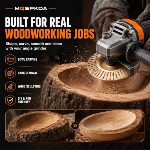 Tungsten Carbide Cutting Wheel, Angle Grinder Polishing Pad, 3PCS Heavy-Duty Wood Carving Disc Set for 4" & 4-1/2" Grinders, Woodworking Attachment for Cutting, Shaping, Sanding(3PCS*Mix) 3PCS*MIX