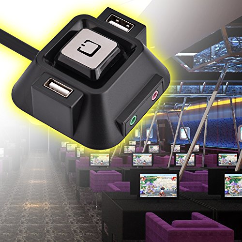 Zerone Desktop PC Switch Button Electricity Supply On/Off Reset HDD Push Button Reset Switch + USB Ports + Audio Ports for Desktop Computer Case