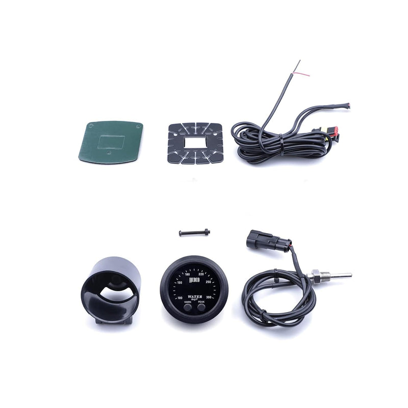Universal 2Inch(52mm) Water Temperature Gauge with Alarm and 1/8NPT Sensor Car Digital Meter Temp 100-300F(-17~187C) Green Display Green water temperature gauge