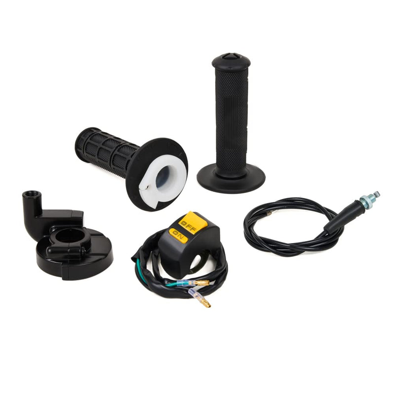 PUCKY New 7/8" 22mm Twist Throttle Accelerator Handle Grips and Cable Set with Kill On Off Switch for 50cc 110cc 150cc 250cc Mini Bike ATV Quad Pit Bike Dirtbike black out
