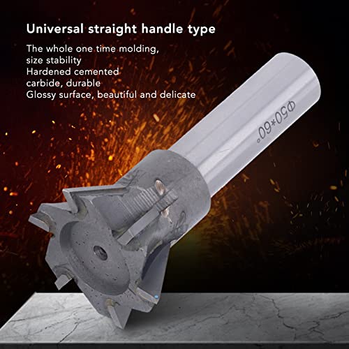 Dovetail Cutter, 60 Degree Quenching Cemented Carbide Universal Handle High Temperature Resistance End Mill Smooth Chip Evacuation Efficient Flexible Dovetail Cutter Milling for Non Ferrous Metals