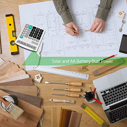 Calculator, 3 Pack Standard Functional Desktop Calculator Solar and AA Battery Dual Power Electronic Calculator with 12-Digit Large Display (2 Basic Black&1 Updated Silver) 2 Black & 1 Silver