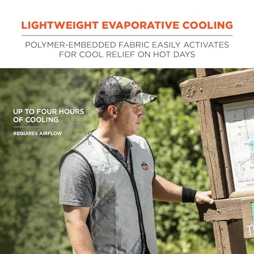 Ergodyne Chill-Its 6665 Evaporative Cooling Vest Gray Medium