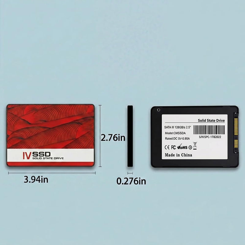 128G 2.5 Inch SATA III Internal Solid State Drive SSD, PC Upgrade (Read Speed up to 550MB/s) for IT Pros, Creators, Everyday Users, Red