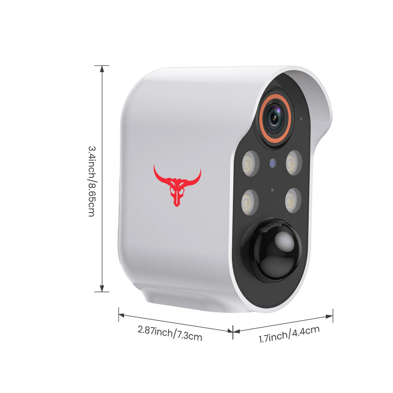 1080p Wireless Security Camera with AI Human Detection, Night Vision, 2-Way Talk, Cloud Storage, Rechargeable Battery Included, Battery Camera for Home Security, 2.4G WiFi 4 Spotlights
