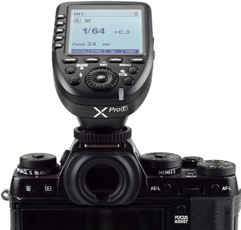 Godox Xpro-F for Fuji Fujifilm TTL Wireless Flash Trigger, 1/8000s HSS, TTL-Convert-Manual Function, Large Screen, 5 Dedicated Group Buttons, 11 Customizable Functions with Cleaning Cloth
