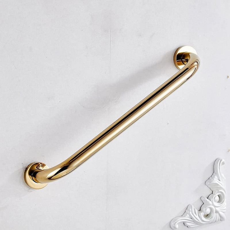 Leyden Brass Shower Grab Bar，Gold Support Bar Bathroom Hand Safety Handrail for Elderly Wall Senior Rail Handle for Tub, Toilet 12 Inch