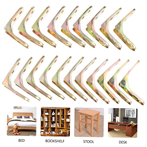  [AUSTRALIA] - iplusmile 20 Pack 90 Degree Brackets Heavy Duty L Bracket Joint Fastener for Furniture Reinforcement Pre-Drilled Countersunk Hole Metal Corner Brace 1.96 X 1.96 X 0.78 in