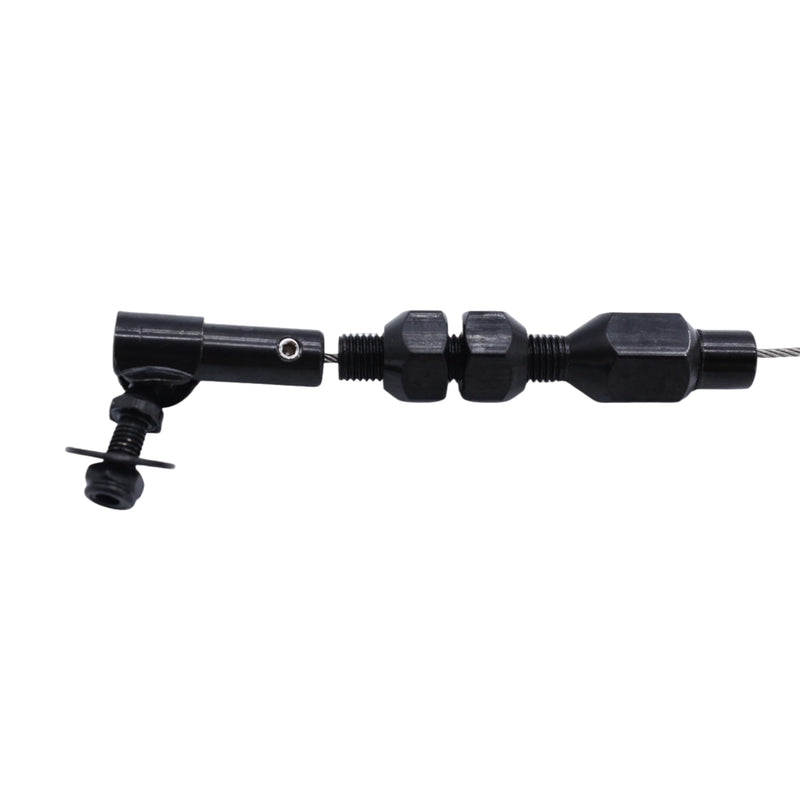 24" Universal Adjustable Throttle Cable Assembly - Black Braided Stainless Steel Housing 24" Universal-Black Stainless Steel