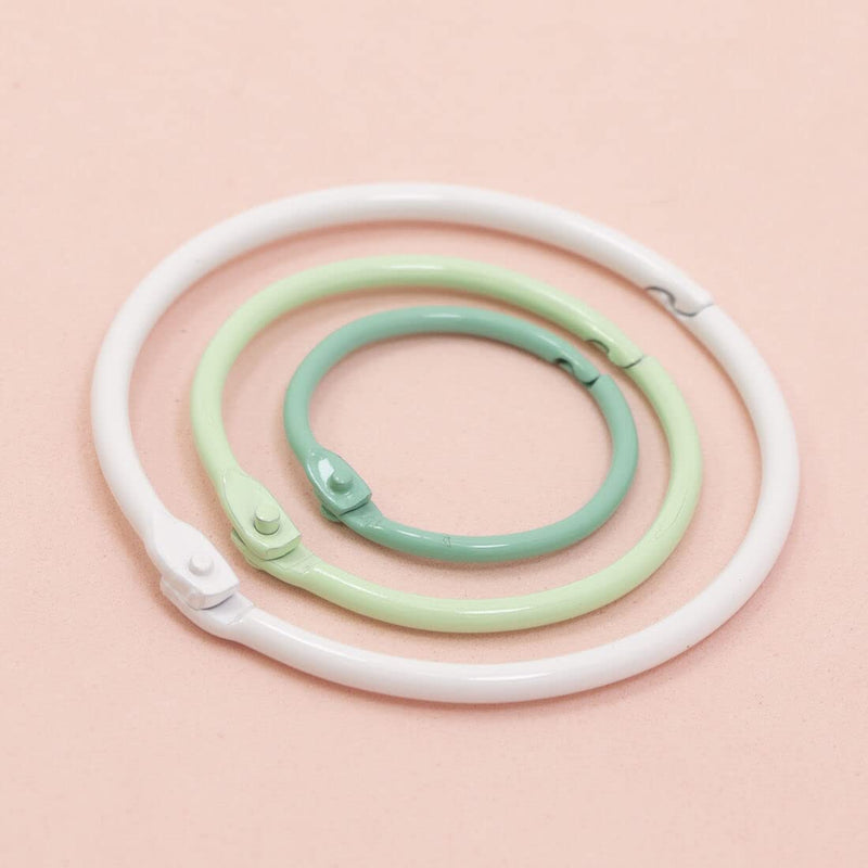 Craftelier - Set of 6 Metal Binding Rings for Scrapbooking, Card Making and Other Craft Projects | Rings for Photo Albums, Notebooks or Diaries | Size Ø 60 mm - Baby Pink Colour