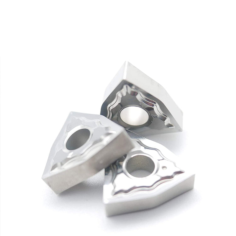 WNMG431 Wnmg080404 Carbide Turning Inserts for Aluminum, Polished Indexable Lathe Tools with LH Chipbreaker for Copper and Non-Ferrous Metal Machining, 10 Pcs WNMG080404 (WNMG431)