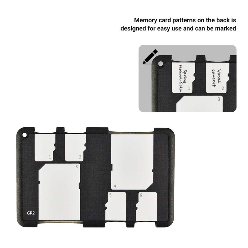 6 Slots SD Micro SD Card Case Storage Organizer, Lightweight Ultra-Thin Credit Card Size fit 2 SD SDHC SDXC Cards and 4 Micro SD TF MSD Cards 2 SD Card+4 Micro SD Card Slots