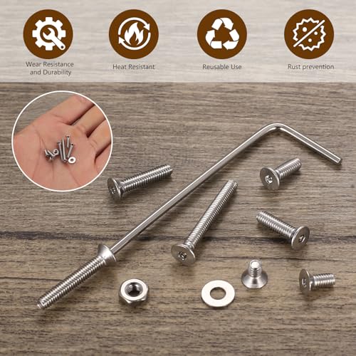1110 Pcs M2.5 Screws Set, Metric Screw Assortment, Flat Metric Machine Screw Assortment, Countersunk Bolts and Nuts Set, 304 Stainless Steel Flat Head Hex Socket Cap Screws Bolts with Washers 1110