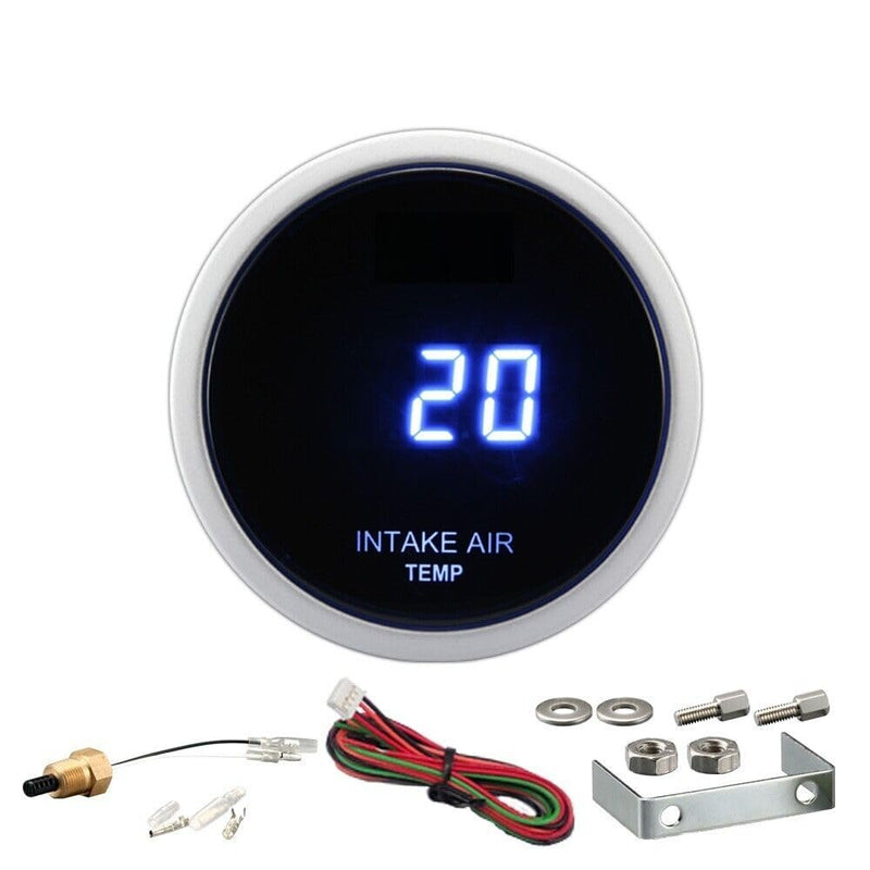 Motor Meter Racing 52mm 2-1/16" Digital Air Intake Intercooler Temperature Gauge °F Blue LED Racetech Single Intake Intercooler Temp