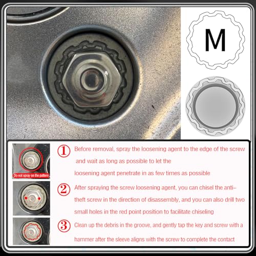 Type M Wheel Locking Nut Key Compatible with New Model Land Rover Socket M