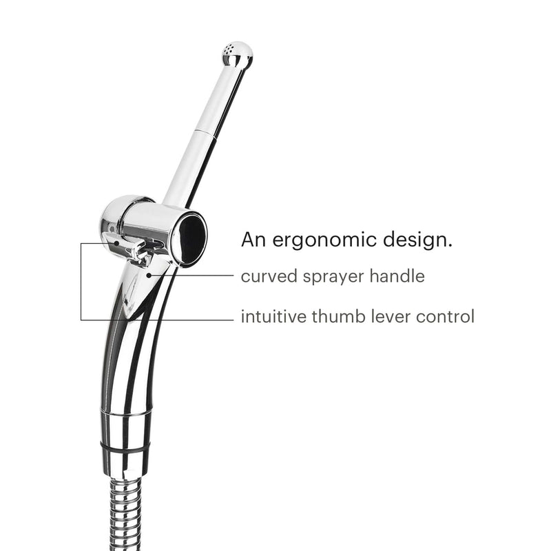 Brondell Hand Held Bidet Sprayer for Toilet: Brondell CleanSpa Advanced Bidet Attachment, Precision Pressure Control Jet Spray, Ergonomic Handheld Bidet for Toilet, Toilet Water Sprayer & Hose Set