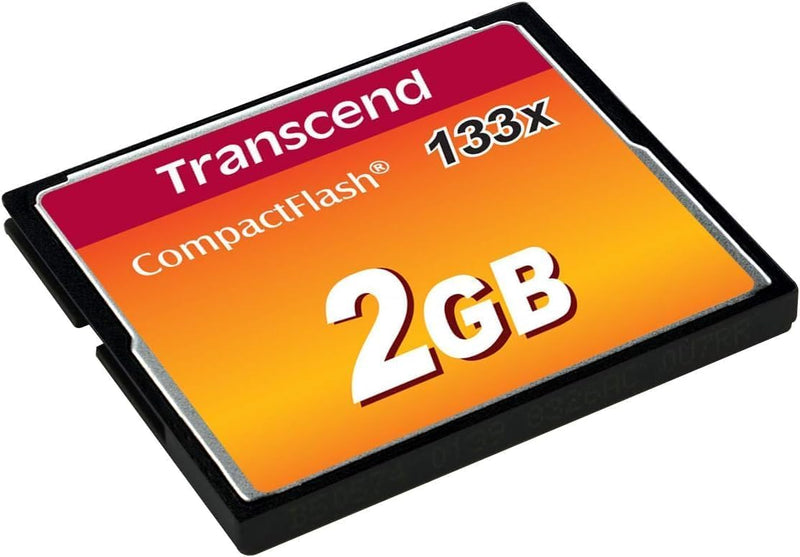 Transcend 2GB CF133, CompactFlash Memory Card, CF Card, SLR Camera Card for Photographer, Videographer, Enthusiat, MLC - TS2GCF133 Black 2 GB