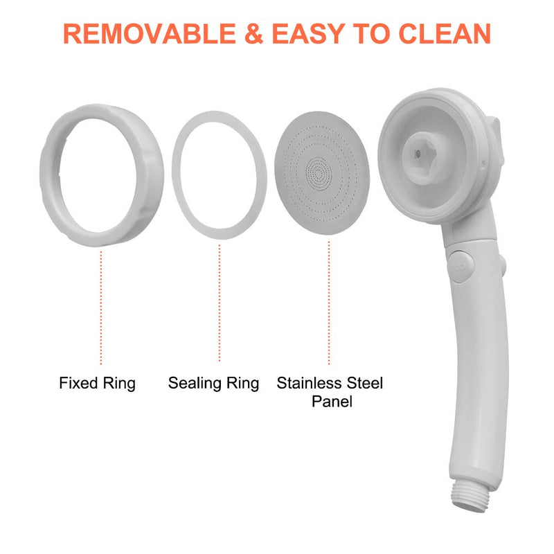 CAMPLUX Handheld Shower Head with 5 FT Hose, 3-Setting Portable Spray Shower Head, High Pressure Shower Head with ON/Off Switch