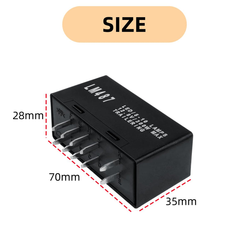 LM487 LED Flasher Turn Signal Relay for Chevy Silverado GMC Cadillac Hummer 03-07, 10383321 15231201 LED Blinker Module Hazard Warning LED Flasher GM