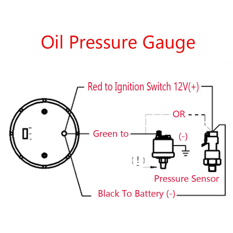 ESUPPORT Car 2" 52mm Digital Oil Press Pressure Gauge Blue LED Oil Press Gauge