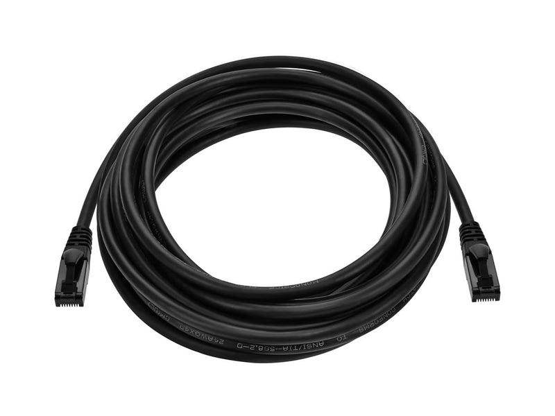 Monoprice Cat6A Flexible TPE Patch Cable - 25 Feet - Black | UTP, 24AWG, 500MHz, Pure Bare Copper, Snagless RJ45, Ethernet Cable - Flex Series