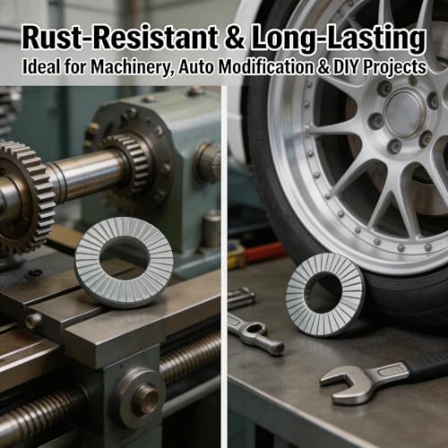 M8 Wedge Lock Washers, 20pcs Anti-Loose Shakeproof Washers for Bolts,Automotive,Precise Fit,Direct Installation. 20