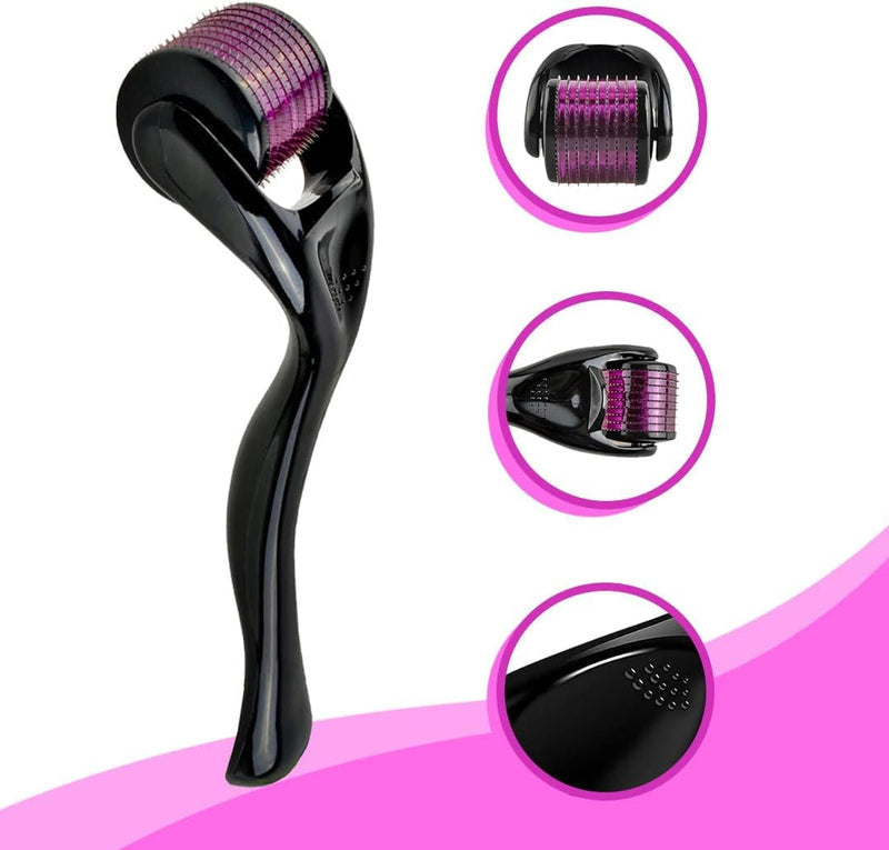 Derma Roller for Hair Growth | Microneedling Skin Roller for Face Body Scalp | 540 0.25mm Titanium Needles | Skin Care Microneedle Roller for Men Women Safe & Easy to Use (0.25mm) DERMA 0.25MM