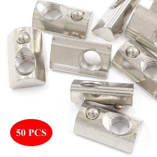 4040 Series M8 Half Round Roll in Spring T Nutsm, 50 Pcs 40S-M8 50Pcs