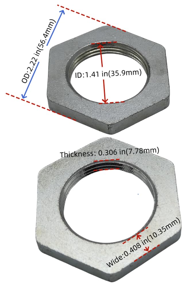 Replacement 1-1/2"-12 ID JAM Nuts 006-096-00 for Trailer 9K 10K GD JAM Nuts (2pack)
