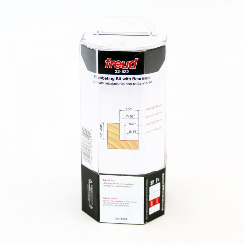 Freud 32-522: 5/16", 3/8", 7/16", 1/2" Depth Rabbeting Bit with Bearings One Size