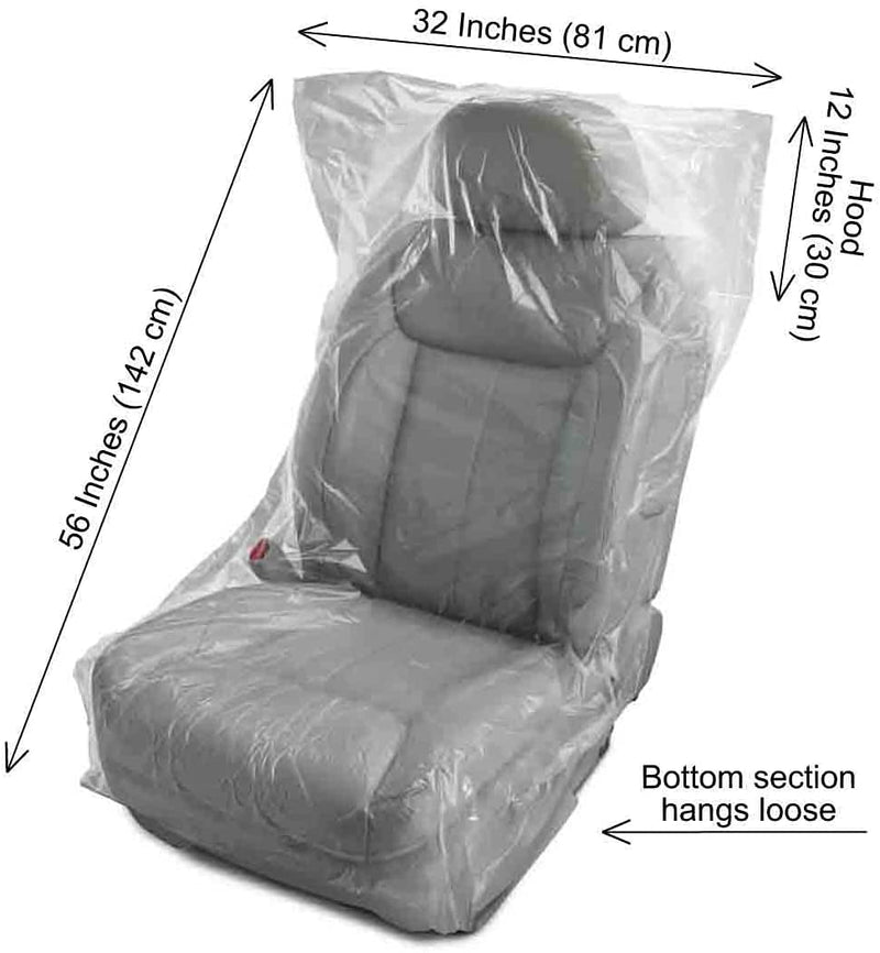 100 Pieces Disposable Seat Covers, Car Disposable Universal Plastic Seat Covers for Airplane Seats, Salon Chairs, Restaurant Seats, Bus Seats & More (100 Pieces) 100 Pieces