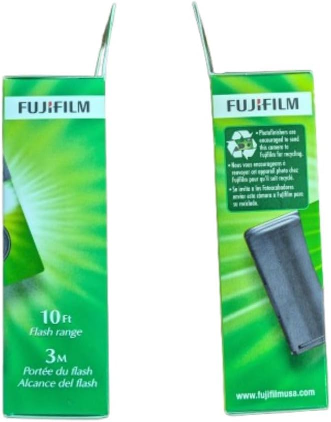 Fujifilm QuickSnap Flash 400 Camera, Fujifilm Disposable Camera with Flash, 27 Exposures with Sunshine Photo Microfiber Cloth (2 Pack) 2 Pack