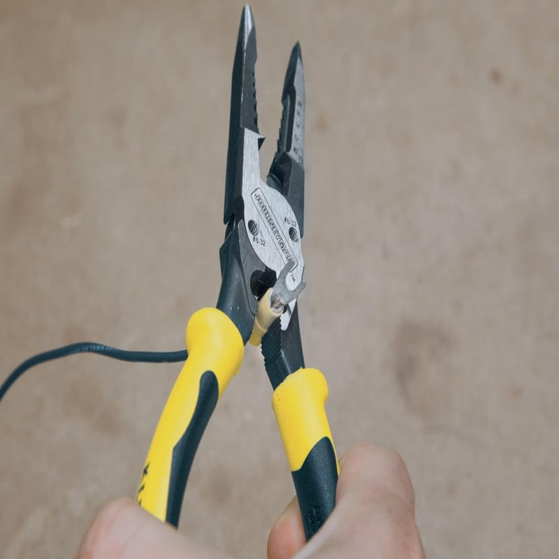 Klein Tools J207-8CR Needle Nose Pliers, Made in USA, All-Purpose Linesman Pliers for Crimping, Looping, Cutting, Stripping, Crimping, Shearing Crimper