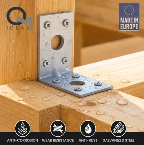 10 Pack Angle Brackets (1.97" x 1.97" x 1.38") Heavy Duty Corner Sleeper Bracket with Beading Timber Wood Metal Joining Fixing L Galvanised Steel Sheet Connector 1.97" x 1.97" x 1.38"