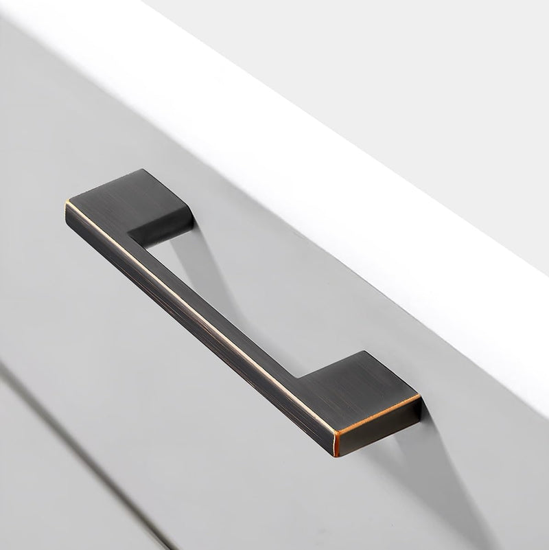 10 Pack Oil Rubbed Bronze Cabinet Pulls 5 Inch, Handles for Kitchen Cabinet Hardware, Square Cabinet Handles for Bathroom Dresser Drawer Handles 5"(128mm)
