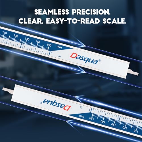 Dasqua 6” IP54 Digital Caliper, Stainless Steel Water-Resistant Precision Measuring Tool with Large LCD, Inch/Metric/Fraction Switch, Resolution 0.0005"/0.01mm/1/128, Accuracy ±0.001"/0.02mm IP54 6"