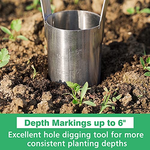 Garden Bulb Planter with 6 inches Depth Mark, Bulb Transplanter 14.3in Bulb Planter