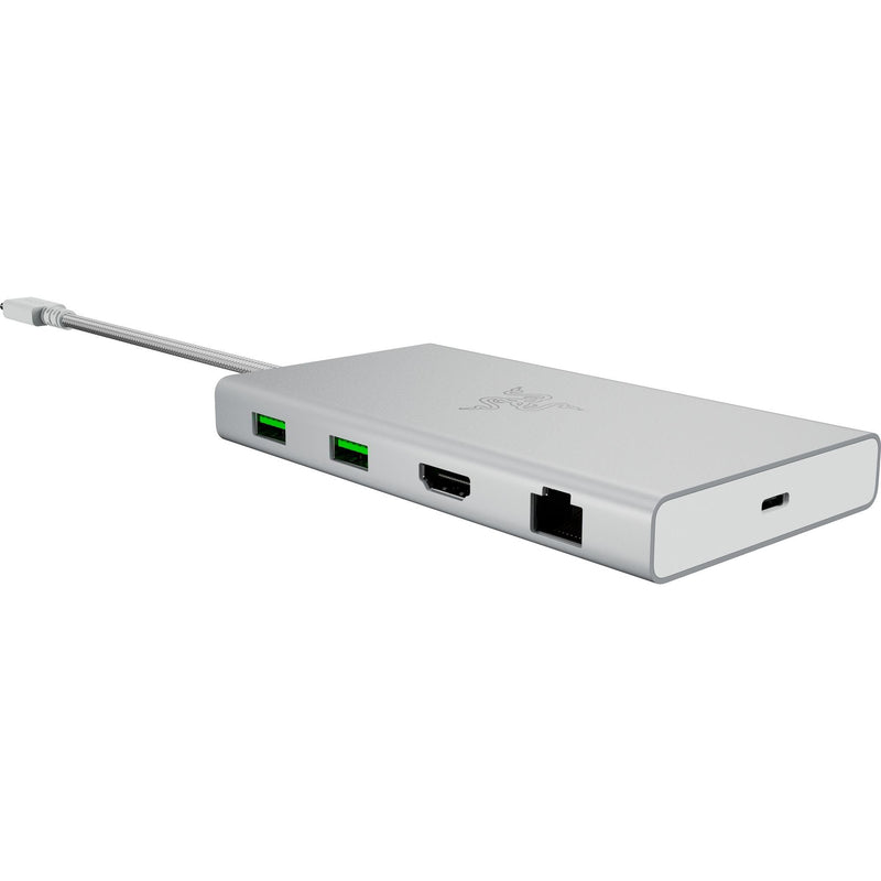 Razer USB C Dock 11-Port Travel Charging Station for Windows MacBook Laptop iPad Surface Chromebook: Type C, HDMI, Ethernet, MicroSD - 4K 60 Hz Display - 85 W Tablets + Mobile Fast Charge - Mercury
