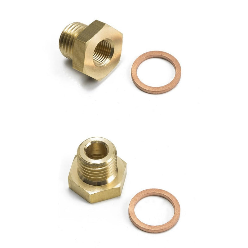 2PCS 1/8" NPT to M16x1.5 Male Pressure Temperature Gauge Sender Adapter With A Crush Washer