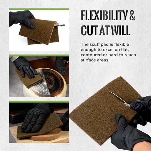 Scuff Pad 6” x 9” Scuff Pads,4 Each of Maroon&Grey&Gold&Purple&White,Scuff Pads for Paint Prep, Total 20PCS,Aluminum Oxide Abrasive Pads for Scuffing,Surface Adhesion Preparation,Cleaning 150-1200grit-Mix-20PCS
