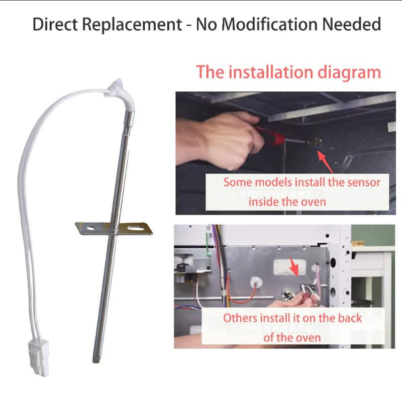 316217002 Oven Temperature Sensor Probe for Frigidaire&Kenmore Oven - Replacement Oven Thermostat Temperature Sensor & Gauge Compatible with AP3363354, 1015027, 316111201