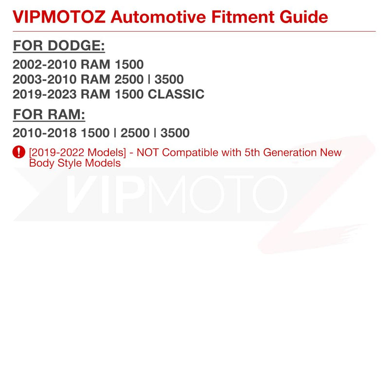 VIPMOTOZ Full LED Smoke Lens License Plate Light For 2003-2018 Compatible with Dodge RAM 1500 2500 3500 Pickup Truck, 6000K Diamond White, 2-Pieces Tag Lamp Assembly Replacement