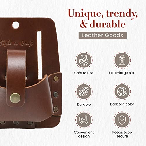 Style n Craft Extra Large Tape Holder, Full-Grain Leather Tool Pouch