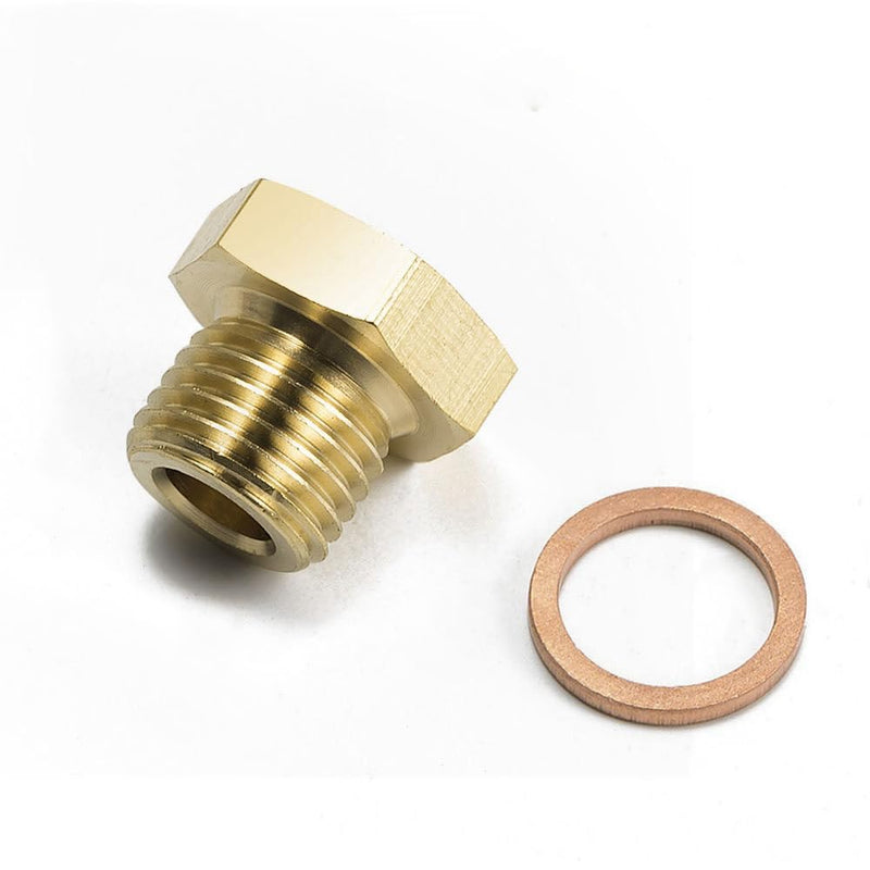 2PCS 1/8" NPT to M16x1.5 Male Pressure Temperature Gauge Sender Adapter With A Crush Washer