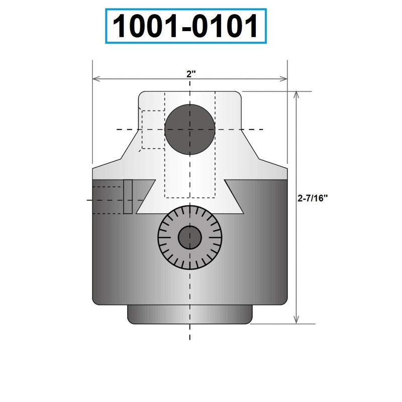 HHIP 1001-0101 2 Inch Boring Head, 1-1/2" -18 Thread 2" Head Size 1-1/2"-18 Adapting Threads